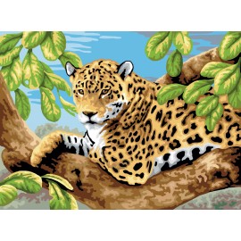 A3 Painting by numbers LEOPARD IN TREE
