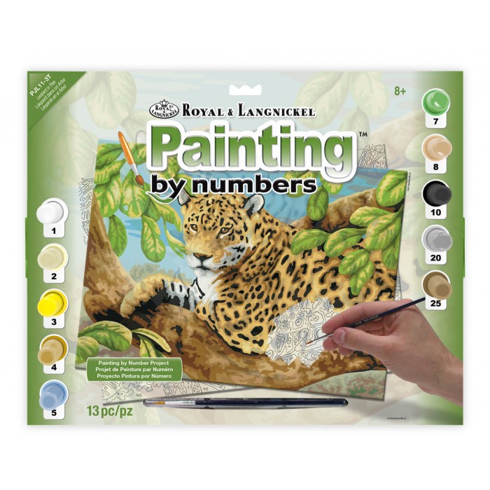 A3 Painting by numbers LEOPARD IN TREE 