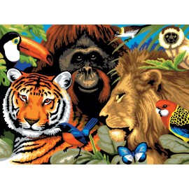 A3 Painting by numbers SAFARI SCENE