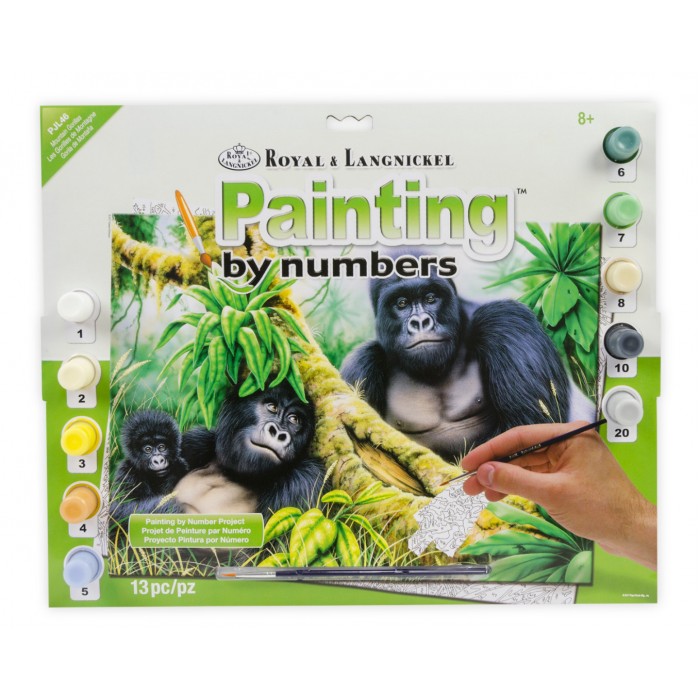 A3 Painting by numbers MOUNTAIN GORILLAS 