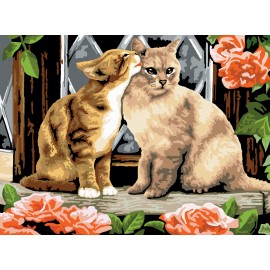A3 Painting by numbers KISSING KITTENS