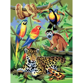 A4 Painting by numbers JUNGLE SCENE