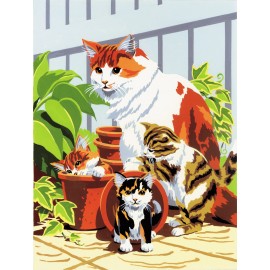 A4 Painting by numbers CAT AND KITTENS