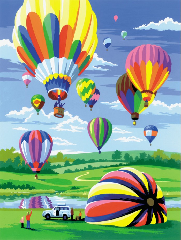A4 Painting by numbers HOT AIR BALLOONS
