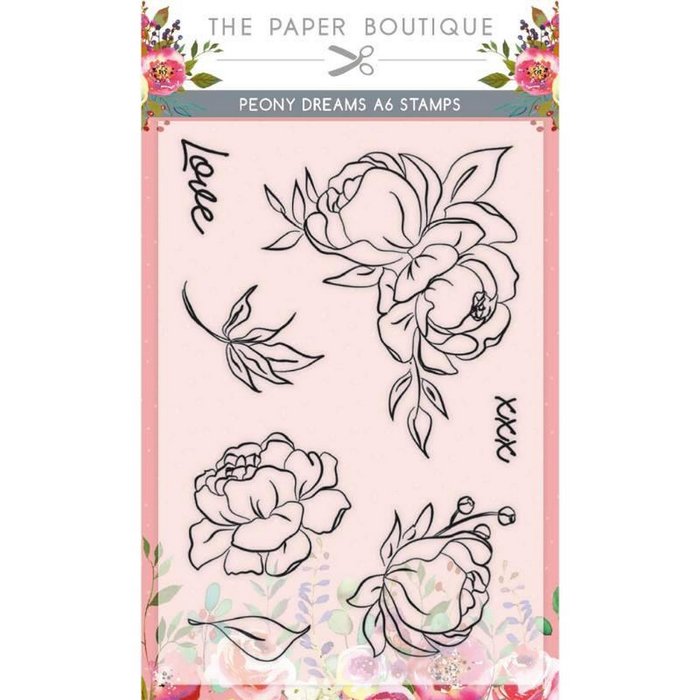 The Paper Boutique Peony Dreams A6 Stamp Set