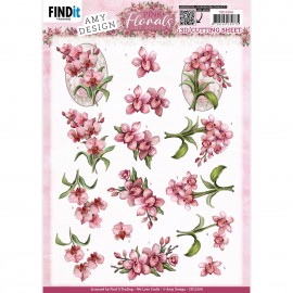 3D Cutting Sheets - Amy Design - Pink Florals - Orchid