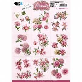 Cutting Sheets - Amy Design - Pink Florals - Mini