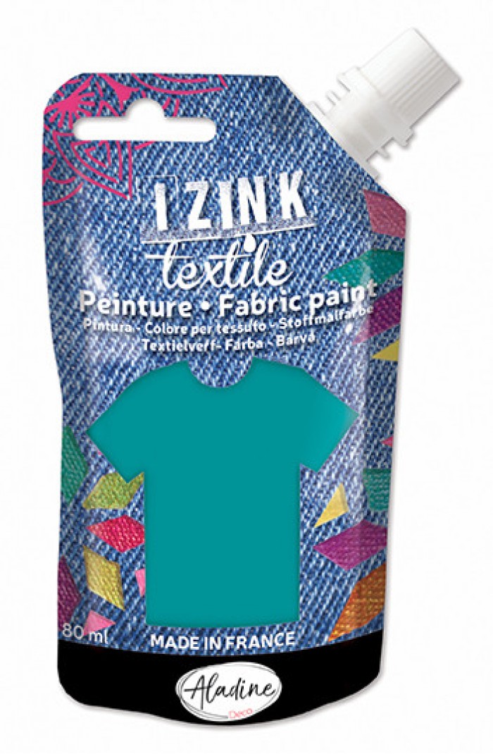 Izink Fabric Paint Textile Bleu Vert Soie 50 ml
