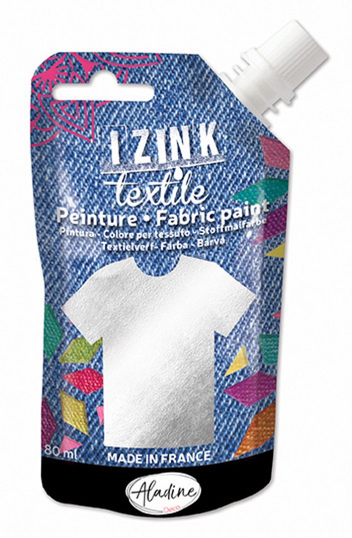 Izink Fabric Paint Textile Argent Silver 50 ml