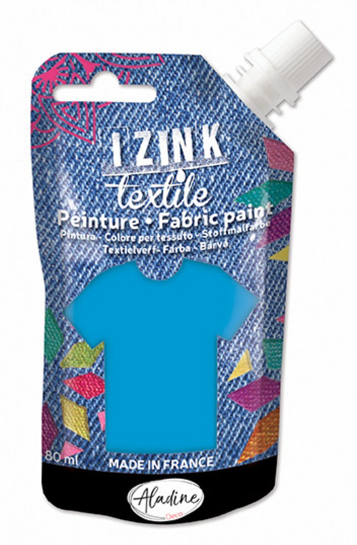 Izink Fabric Paint Textile Bleu Nacre Boutis 50 ml