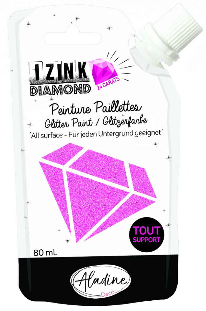 Roze 24 karaat Glitterverf Izink Diamond 