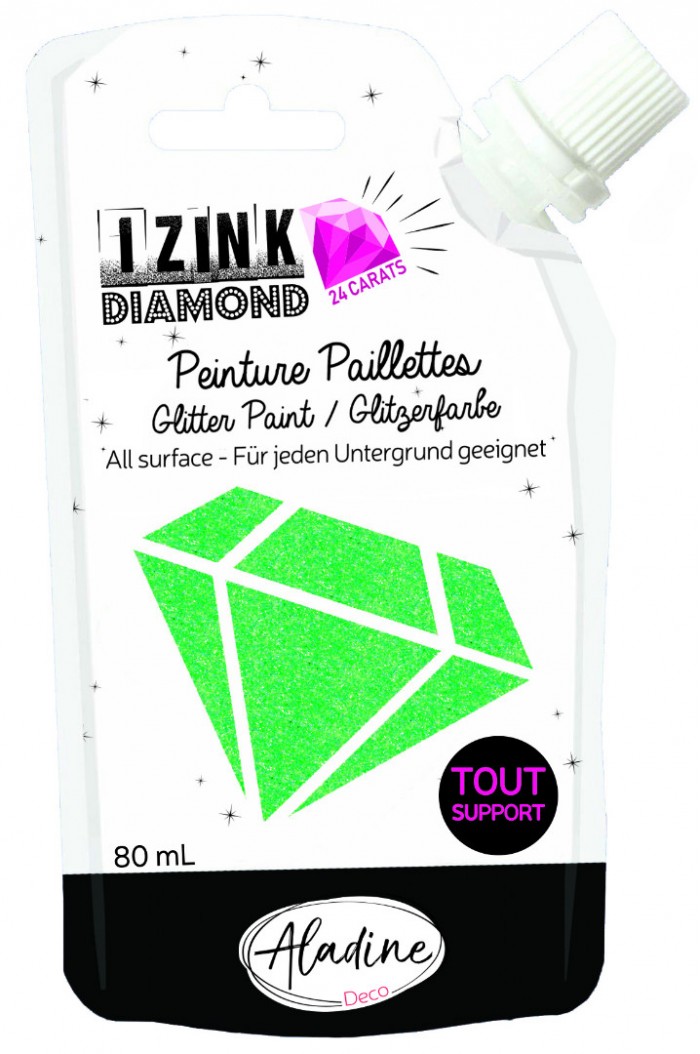 Pastelgroen 24 karaat Glitterverf Izink Diamond 