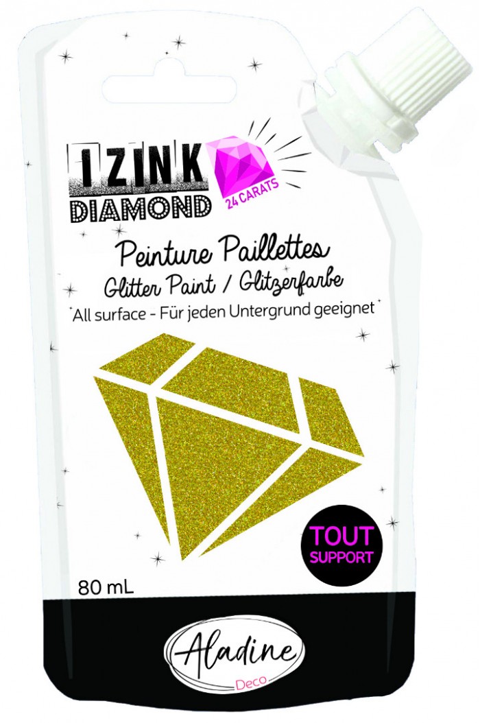 Lichtgoud 24 karaat Glitterverf Izink Diamond 