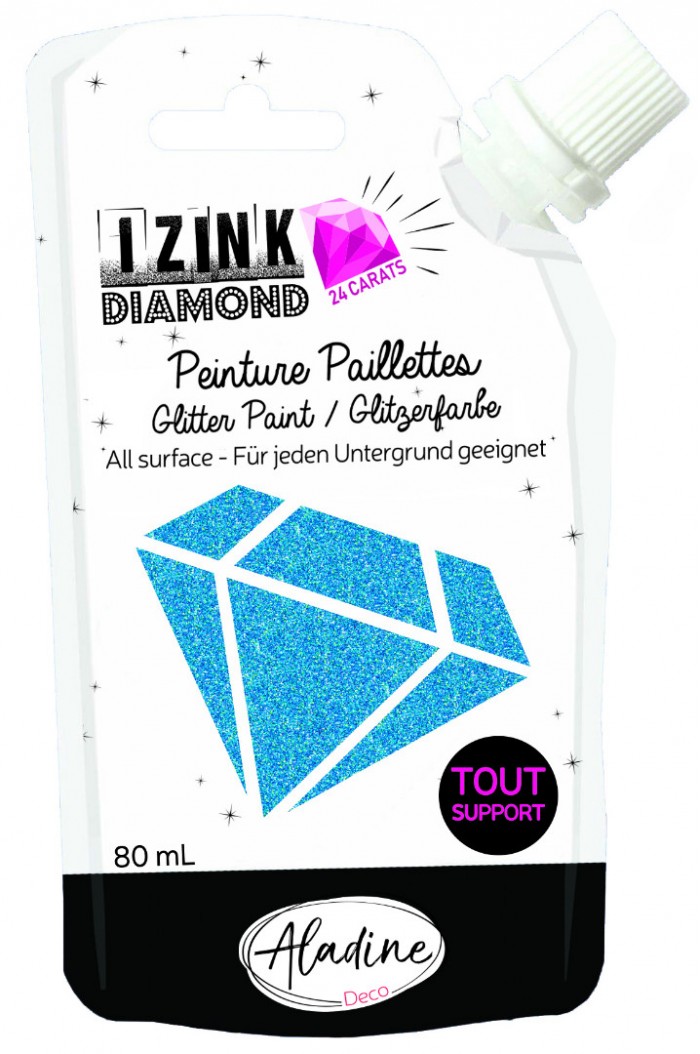 Blauw 24 karaat Glitterverf Izink Diamond 