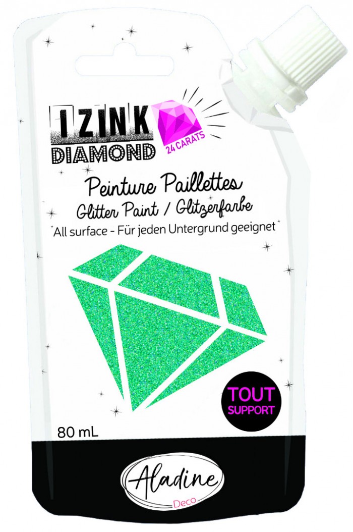 Turquoise 24 karaat Glitterverf Izink Diamond 