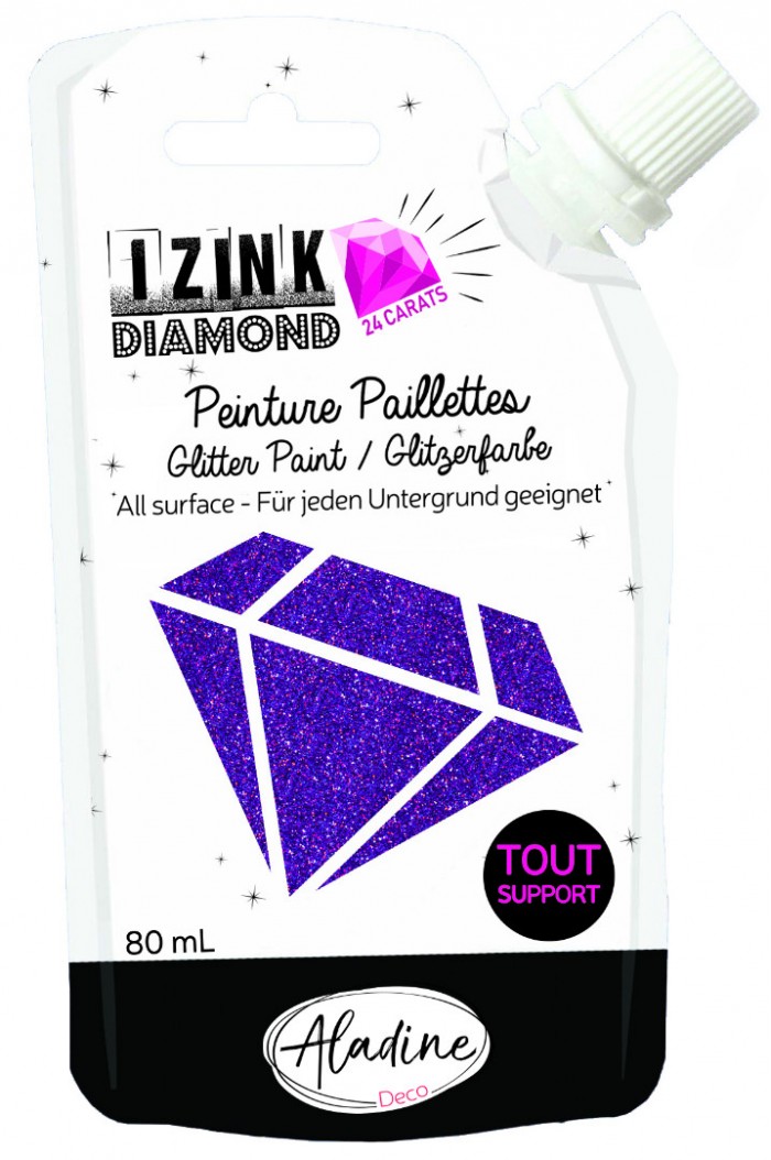 Paars 24 karaat Glitterverf Izink Diamond 