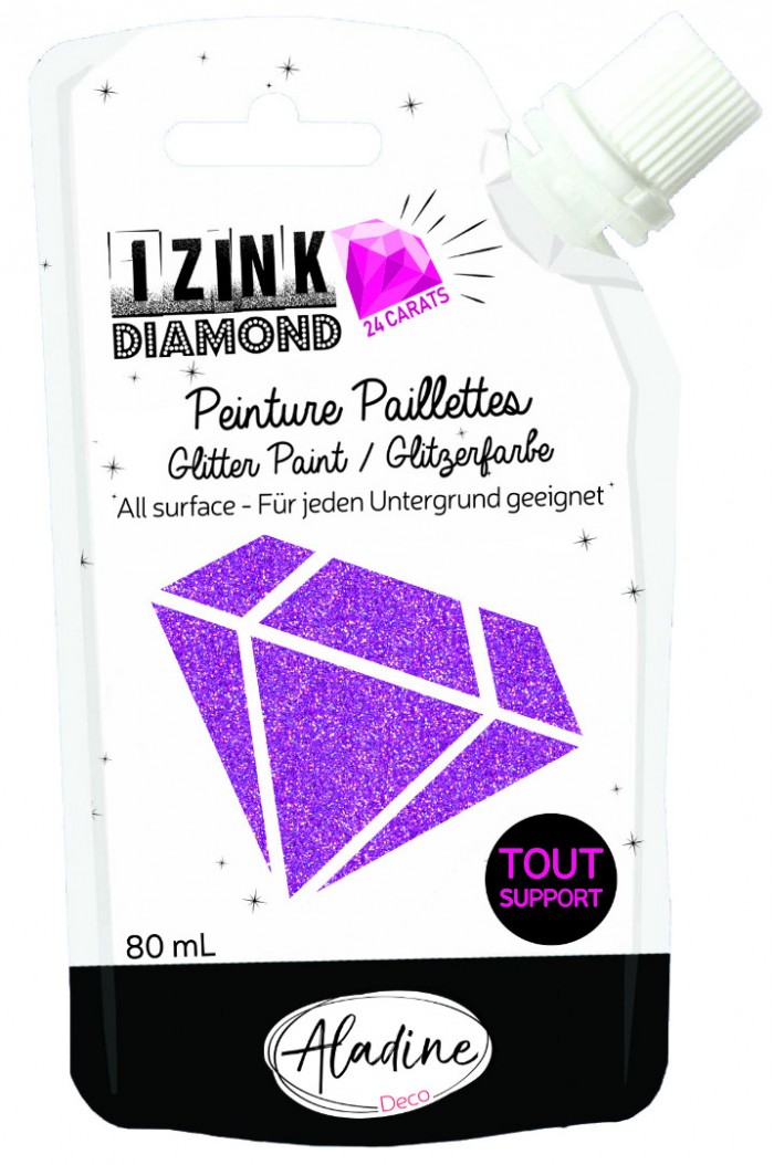 Snoeproze perzik 24 karaat Glitterverf Izink Diamond 