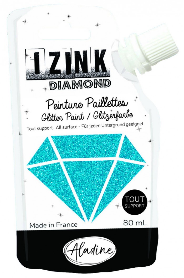 Caraïbisch blauw Glitterverf Izink Diamond 
