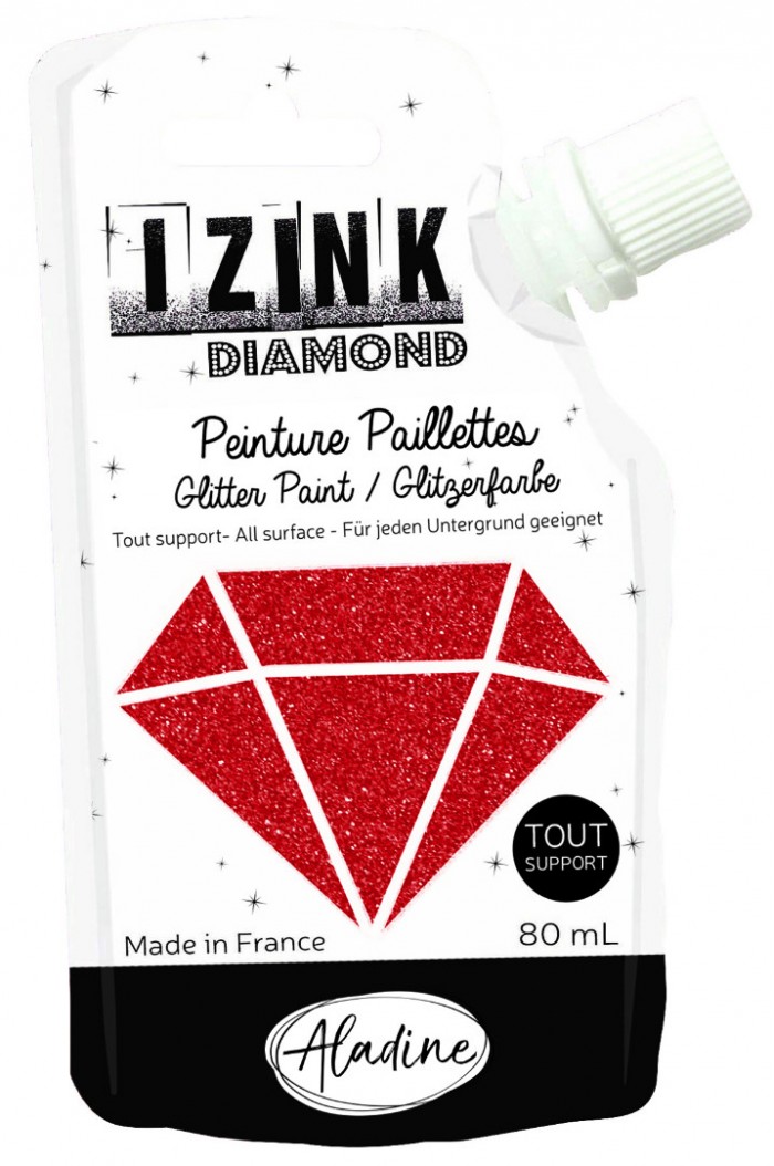Rood Glitterverf Izink Diamond 