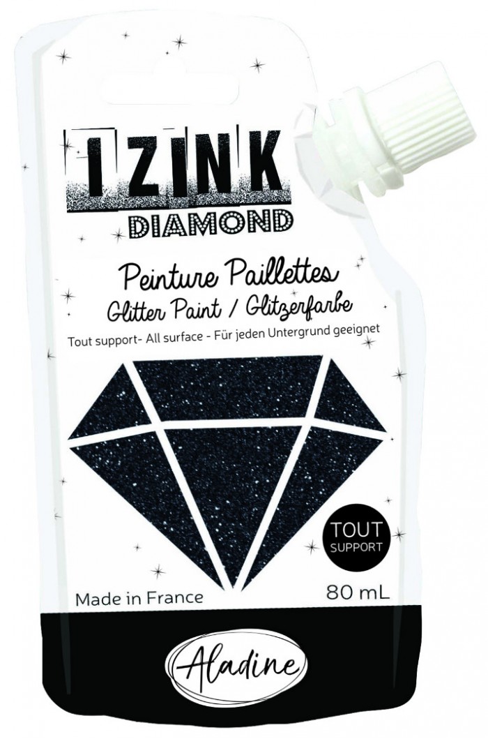 Zwart Glitterverf Izink Diamond 