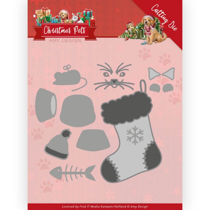 Christmas Cat Cutting Die Christmas Pets by Amy Design