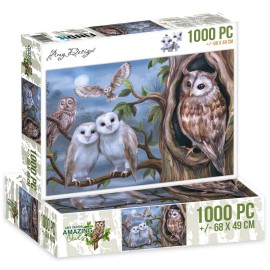 Amazing Owls Jigsaw puzzle 1000 pc by Amy Design