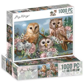 Romantic Owls Jigsaw puzzle 1000 pc by Amy Design