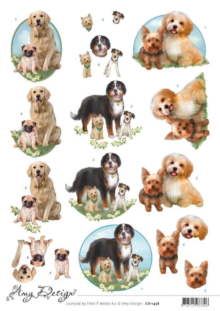 Dogs 3D Cutting Sheet by Amy Design