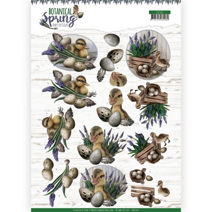 Happy Ducks Botanical Spring 3D Cutting Sheet by Amy Design