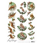 Christmas Animals 3D Cutting Sheet by Amy Design