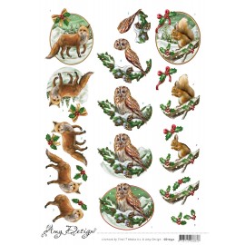 Christmas Animals 3D Cutting Sheet by Amy Design