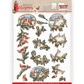 Christmas Birds Nostalgic Christmas 3D cutting sheet by Amy Design