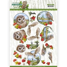 Meadow Owls Amazing Owls 3D Cutting Sheet by Amy Design