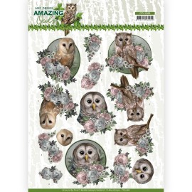 Romantic Owls  Amazing Owls 3D Cutting Sheet by Amy Design