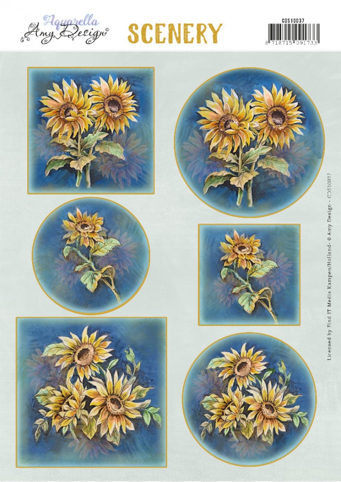 Push Out Scenery - Amy Design - Aquarella - Sunflowers