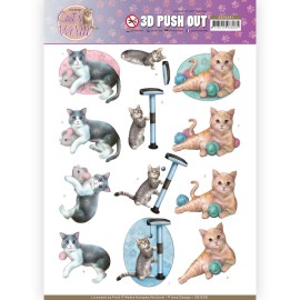 Playing Cats - Cat's World  Die-Cut 3D Découpage Sheet by Amy Design 