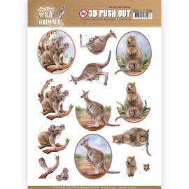 Kangaroo Wild Animals Outback 3D-Push-Out Sheet by Amy Design