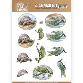Reptiles Wild Animals Outback 3D-Push-Out Sheet by Amy Design