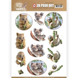 Koala Wild Animals Outback 3D-Push-Out Sheet by Amy Design