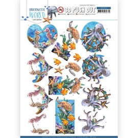 Sea Animals 3D-Push-Out Sheet Underwater World by Amy Design