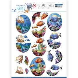 Saltwater Fish 3D-Push-Out Sheet Underwater World by Amy Design
