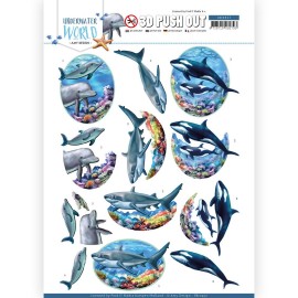 Big Ocean Animals 3D-Push-Out Sheet Underwater World by Amy Design