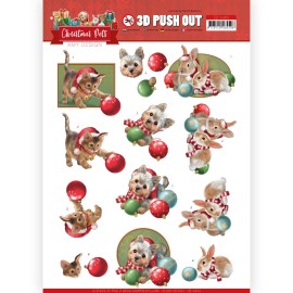 Christmas balls 3D-Push-Out Sheet Christmas Pets by Amy Design