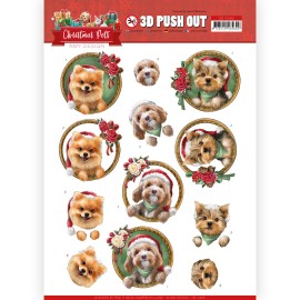 Christmas dogs 3D-Push-Out Sheet Christmas Pets by Amy Design