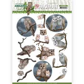 Night Owls Amazing Owls 3D Push Out Sheet by Amy Design