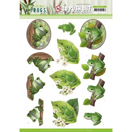 Tree Frogs - 3D-Push-Out Sheet Friendly Frogs by Amy Design