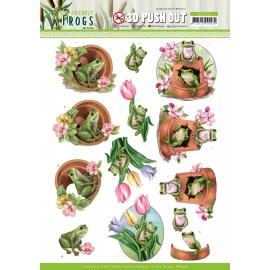 Flower Frogs - 3D-Push-Out Sheet Friendly Frogs