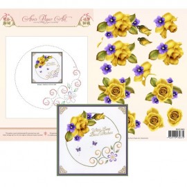 Sheet 2 Yellow Roses 3D Card Embroidery Sheet - Ann's Paper Art