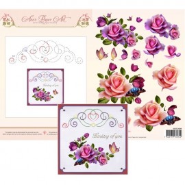Sheet 9 Rose Romantica 3D Card Embroidery Sheet - Ann's Paper Art