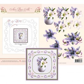 3D Card Embroidery Pattern Sheet 22 Purple Lily 